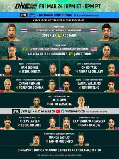 ONE Fight Night 8: Superlek vs. Williams