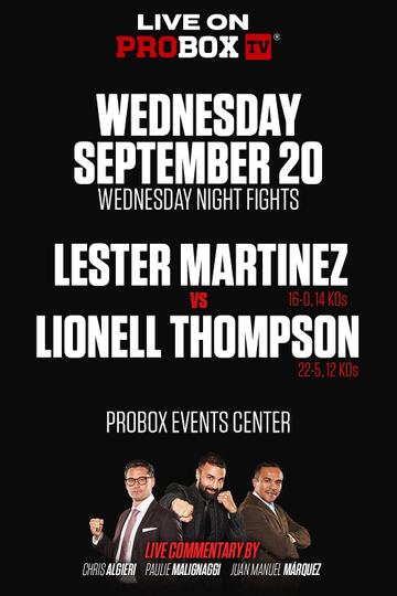 Lester Martinez vs. Lionell Thompson Poster