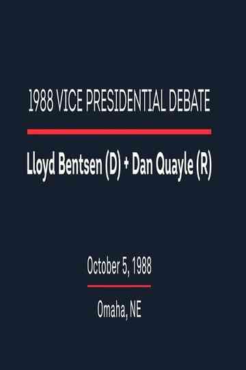 1988 Vice Presidential Debate Poster
