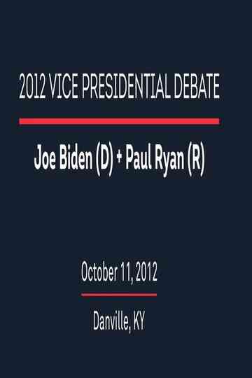 2012 Vice Presidential Debate Poster