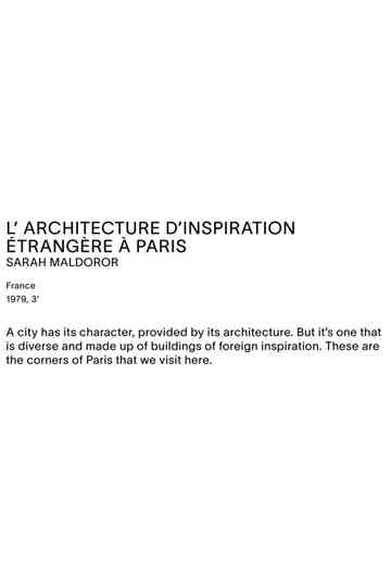 Foreign-Inspired Architecture in Paris Poster