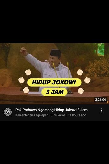 Mr Prabowo: "Long Live Jokowi" for 3 Hours