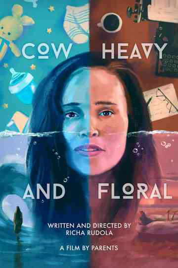 Cow Heavy and Floral Poster