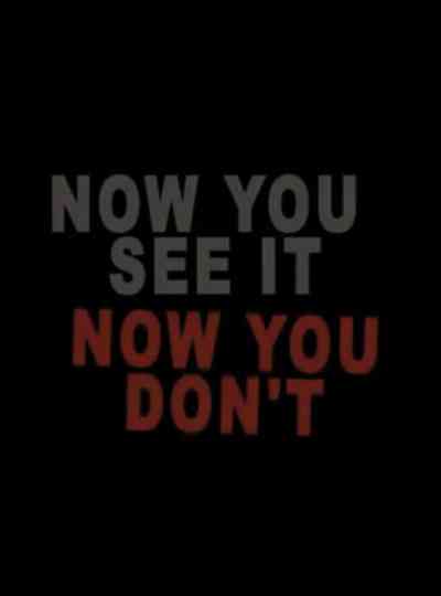 Now You See It Now You Don't Poster