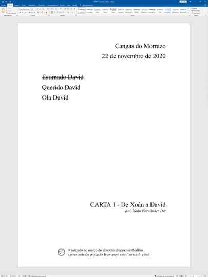 CARTA 1 - De Xoán a David Poster