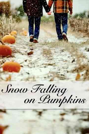 Snow Falling on Pumpkins Poster