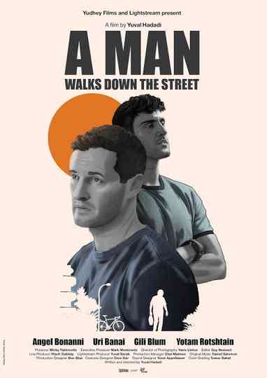 A Man Walks Down the Street Poster