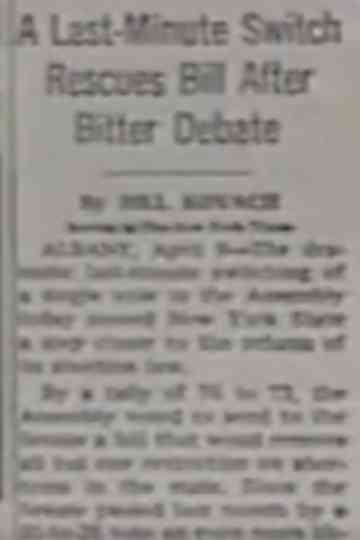 The legalisation of abortion in New York Poster