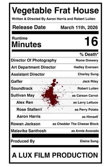 Vegetable Frat House Poster