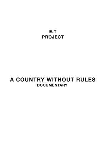 A Country Without Rules Poster