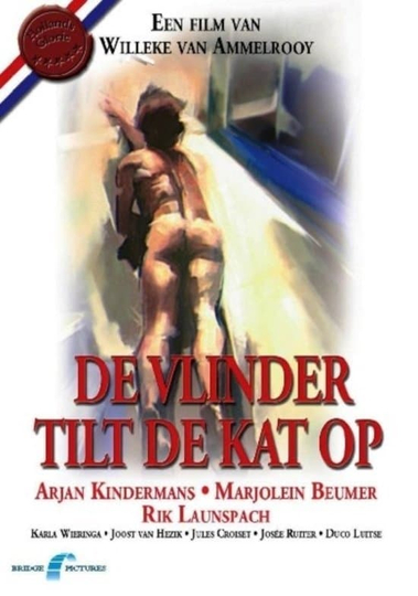 De vlinder tilt de kat op Poster