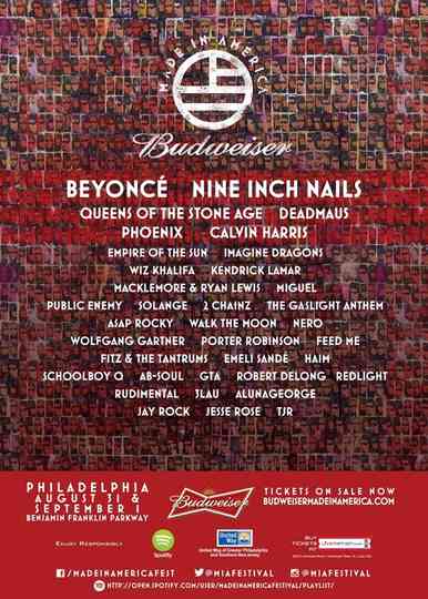 Nine Inch Nails :  Budweiser Made In America Festival Poster