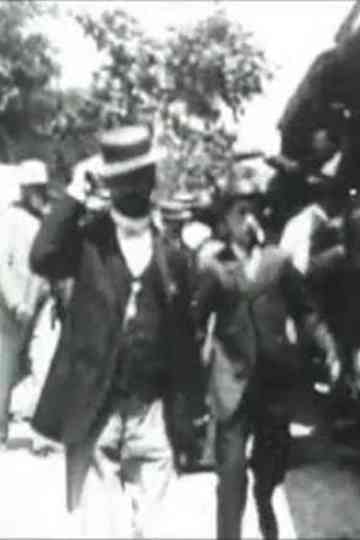 Tramway à vapeur et passagers poster