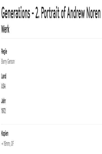 Group VII: Portrait of Diana/Portrait of Andrew Noren Poster