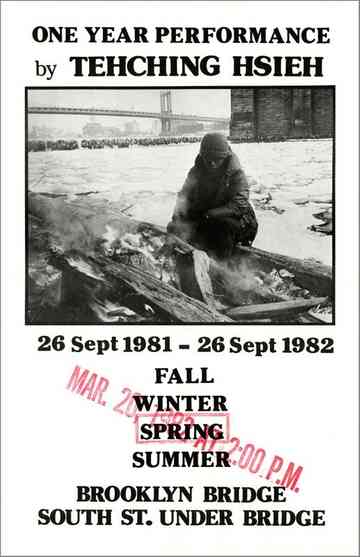 Tehching Hsieh: One Year Performance, Outdoor Piece 1981 - 1982 Poster