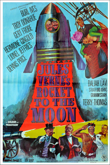 Jules Vernes Rocket to the Moon Poster