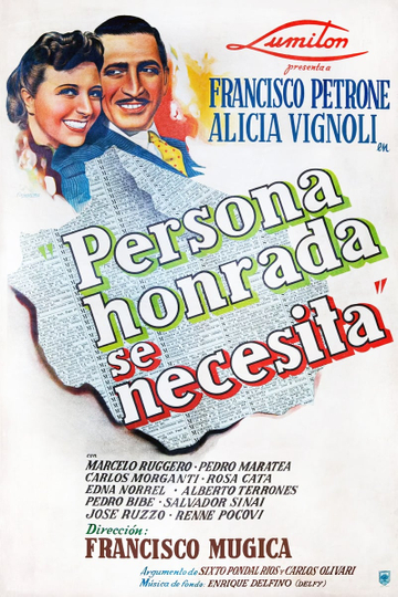 Persona honrada se necesita Poster