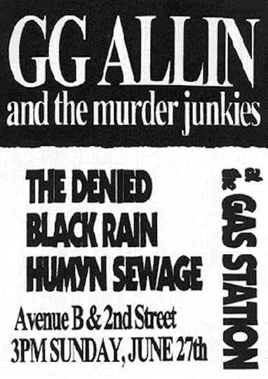 GG Allin: Live at the Gas Station Poster
