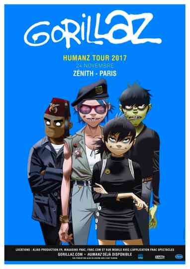 Gorillaz au Zénith 2017 Poster