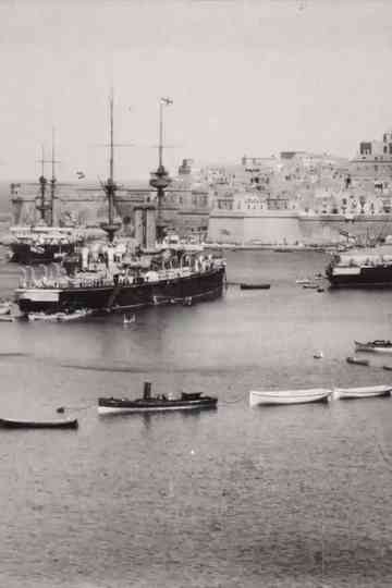 Panorama of Grand Harbour Malta Showing Battleships Etc Poster