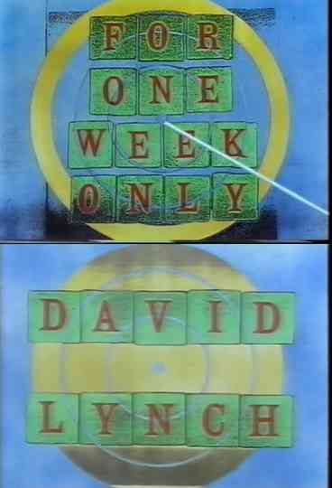 Jonathan Ross Presents for One Week Only: David Lynch Poster