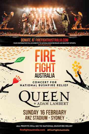 Queen  Adam Lambert Fire Fight Australia Poster