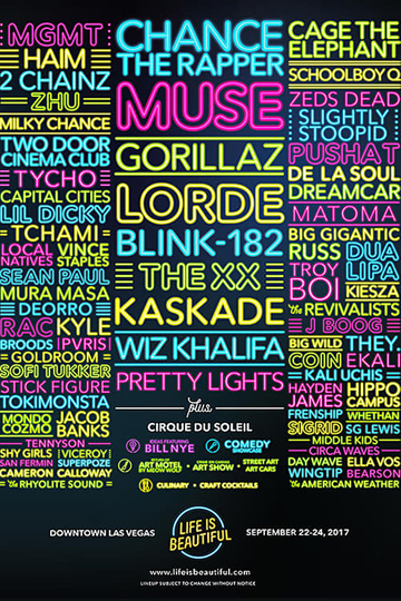 Muse - Live at Life is Beautiful Festival Poster