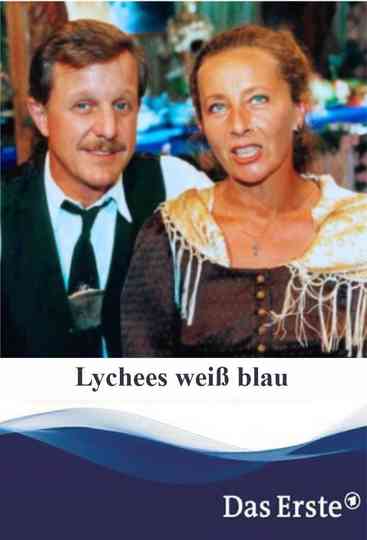 Lychees weiß blau Poster