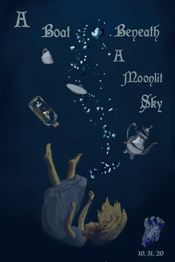 A Boat, Beneath A Moonlit Sky Poster