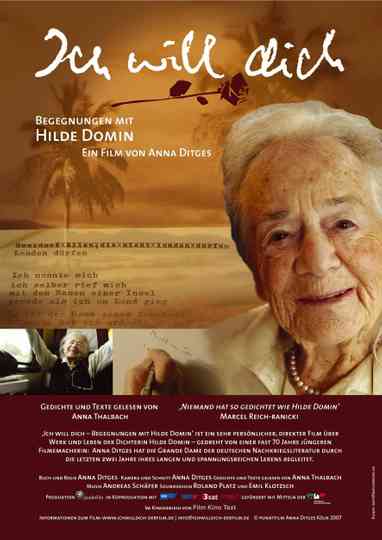 Ich will dich  Begegnungen mit Hilde Domin Poster