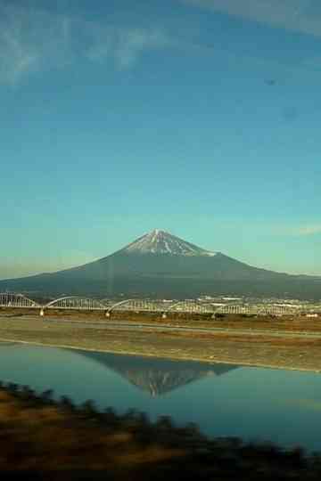 Mount Fuji Seen from a Moving Train Poster