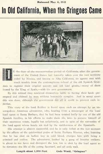 In Old California When the Gringos Came Poster