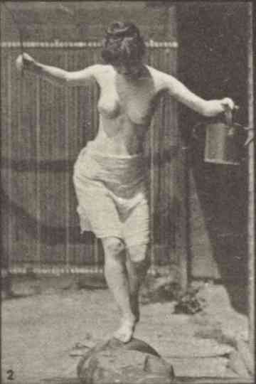 Crossing Brook on Step-Stones with Fishing Pole and Can Poster