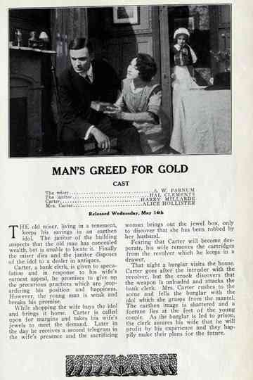 Mans Greed for Gold Poster