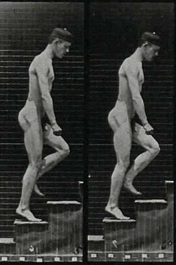 A man walking up stairs Poster